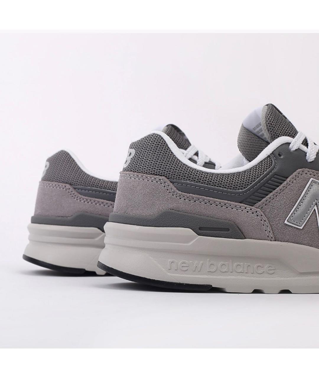 NEW BALANCE Серые замшевые низкие кроссовки / кеды, фото 3