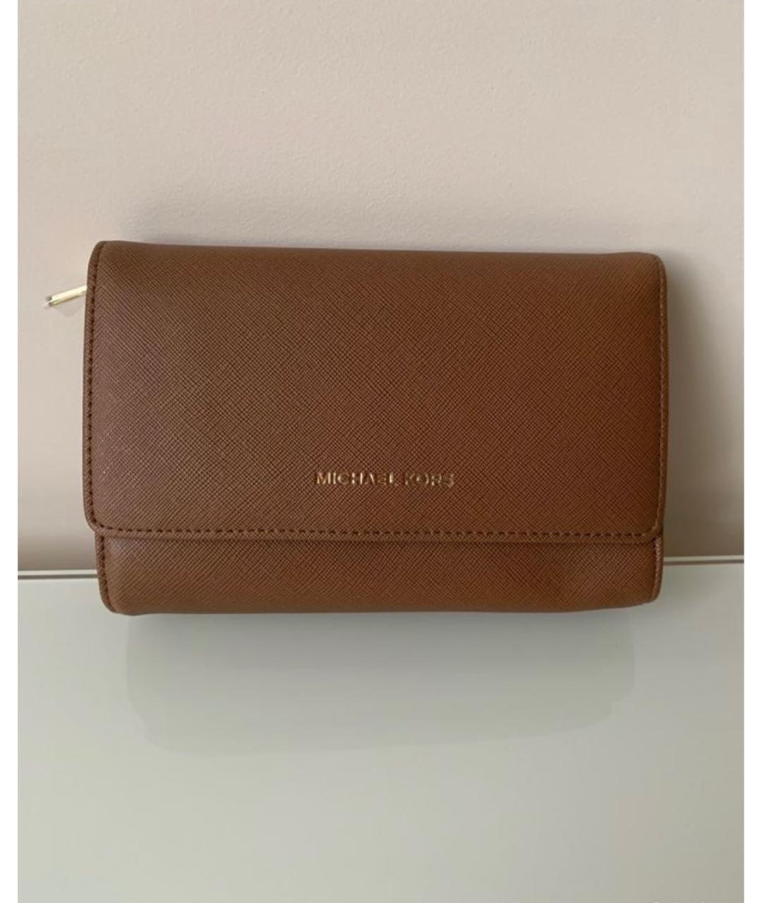 MICHAEL KORS Коричневый кожаный кошелек, фото 8