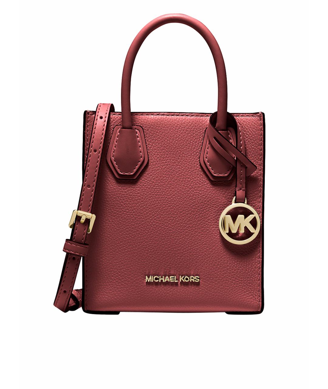 MICHAEL KORS Бордовая кожаная сумка тоут, фото 1