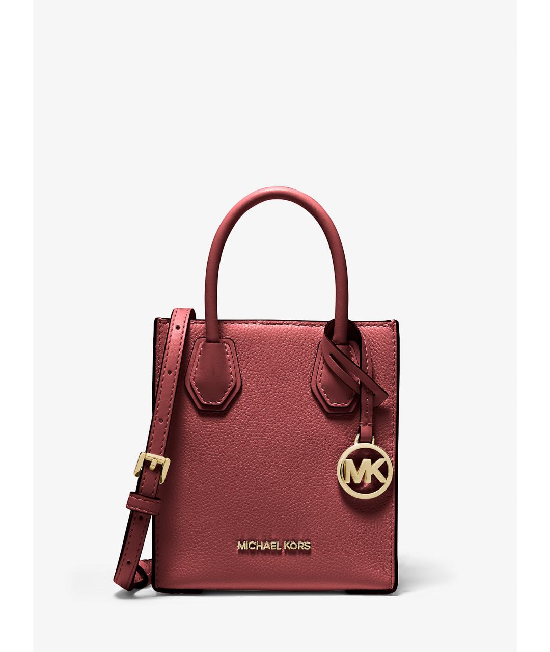 MICHAEL KORS Бордовая кожаная сумка тоут, фото 4