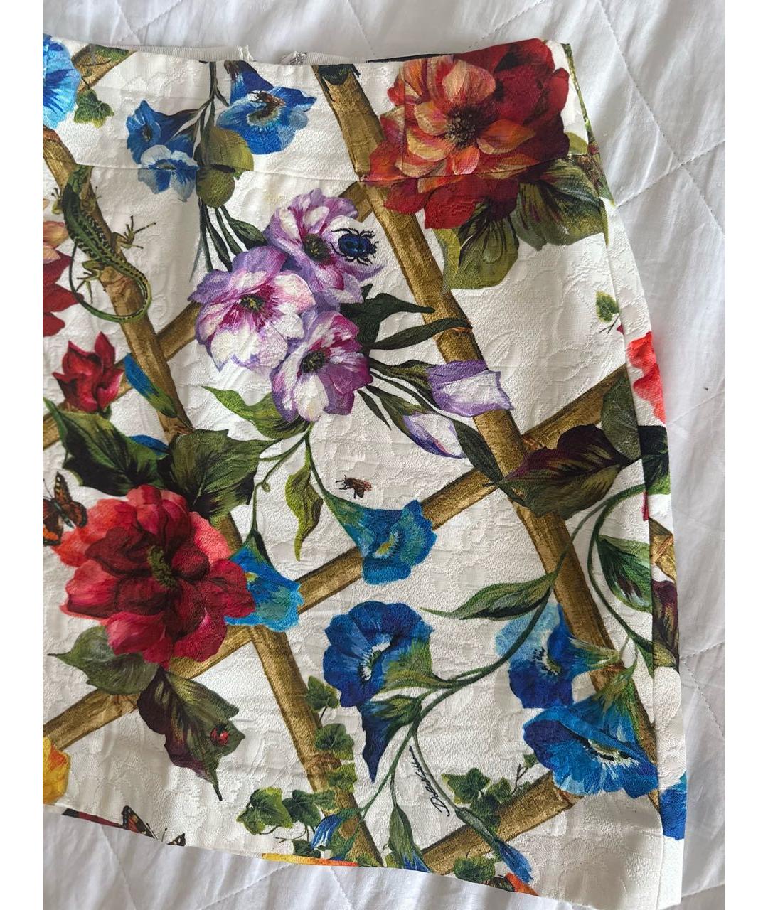 DOLCE&GABBANA Мульти хлопковая юбка мини, фото 4