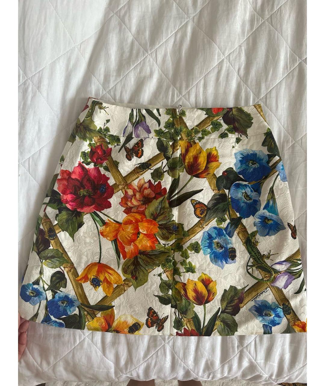 DOLCE&GABBANA Мульти хлопковая юбка мини, фото 2