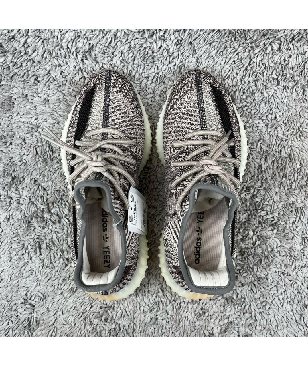 ADIDAS YEEZY Серые текстильные низкие кроссовки / кеды, фото 3