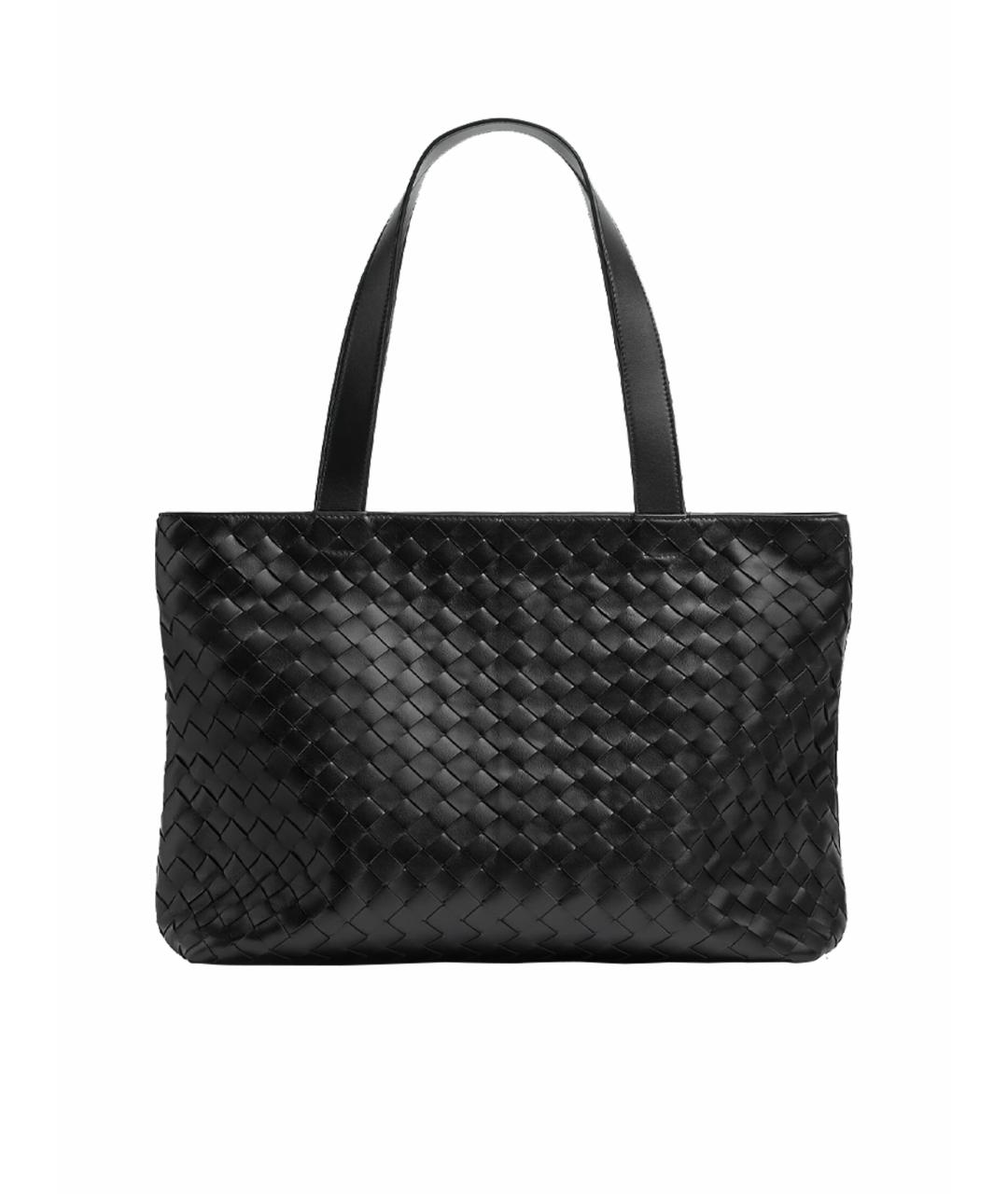 BOTTEGA VENETA Черная кожаная сумка тоут, фото 1