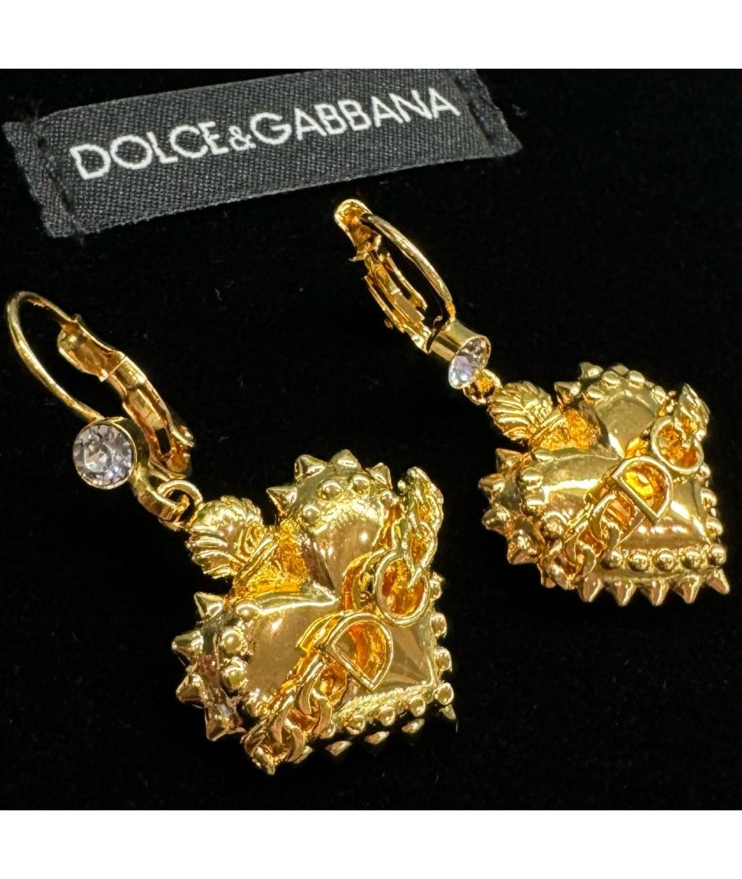 DOLCE&GABBANA Золотые металлические серьги, фото 5