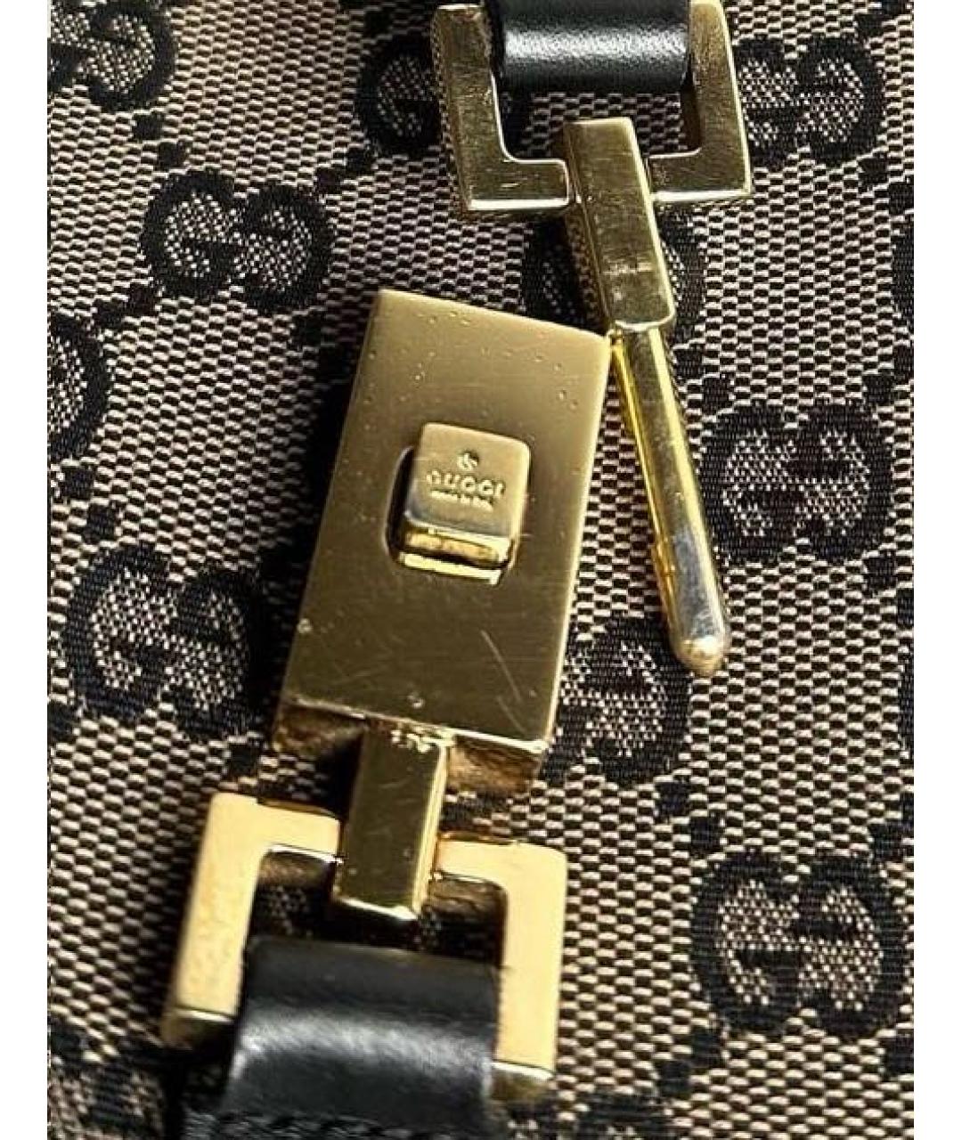 GUCCI Коричневая тканевая сумка с короткими ручками, фото 8