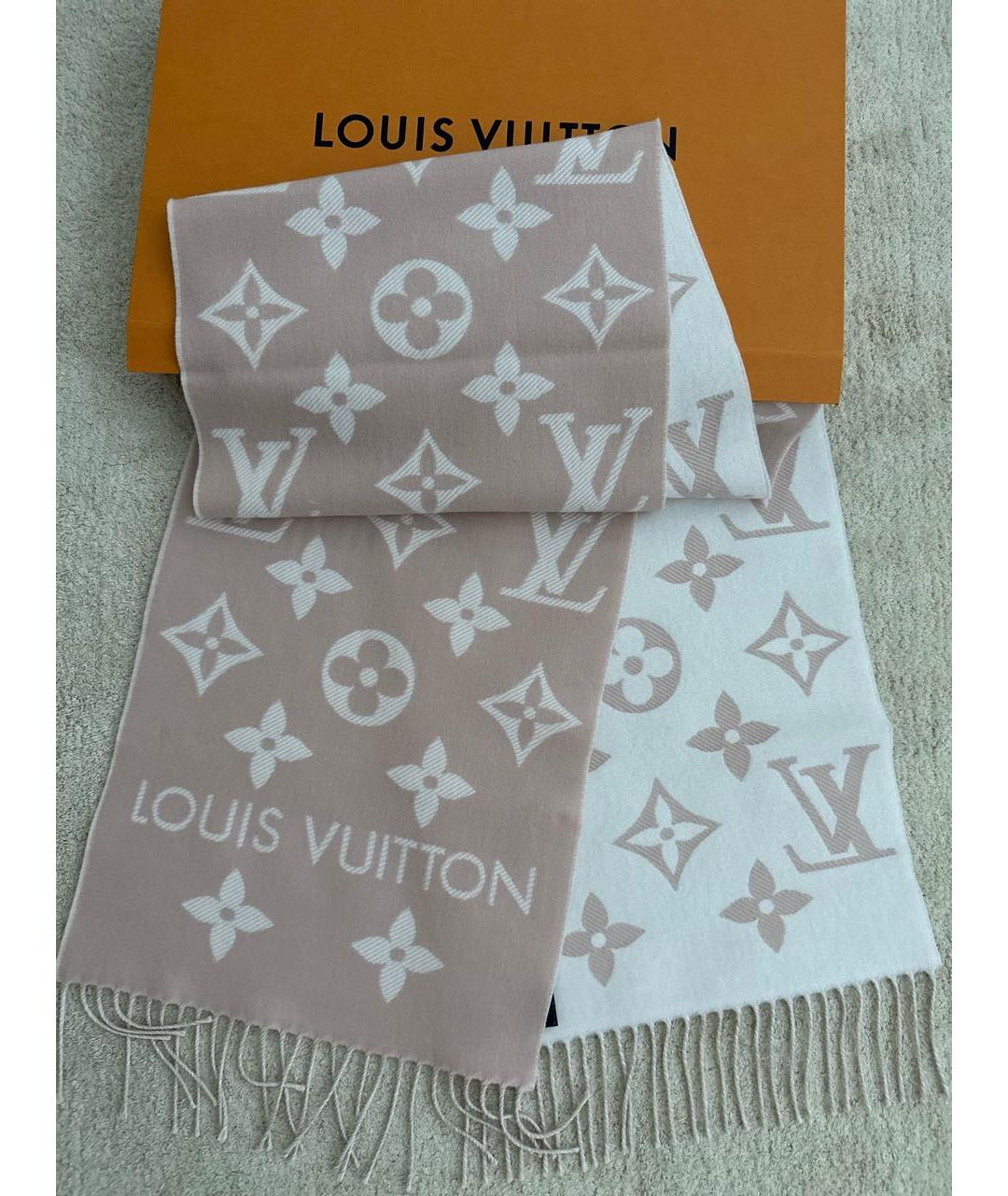 LOUIS VUITTON Розовый кашемировый шарф, фото 2