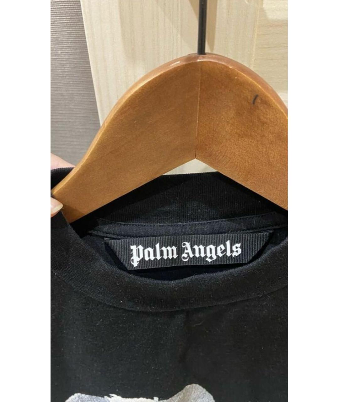 PALM ANGELS Черная хлопковая футболка, фото 3