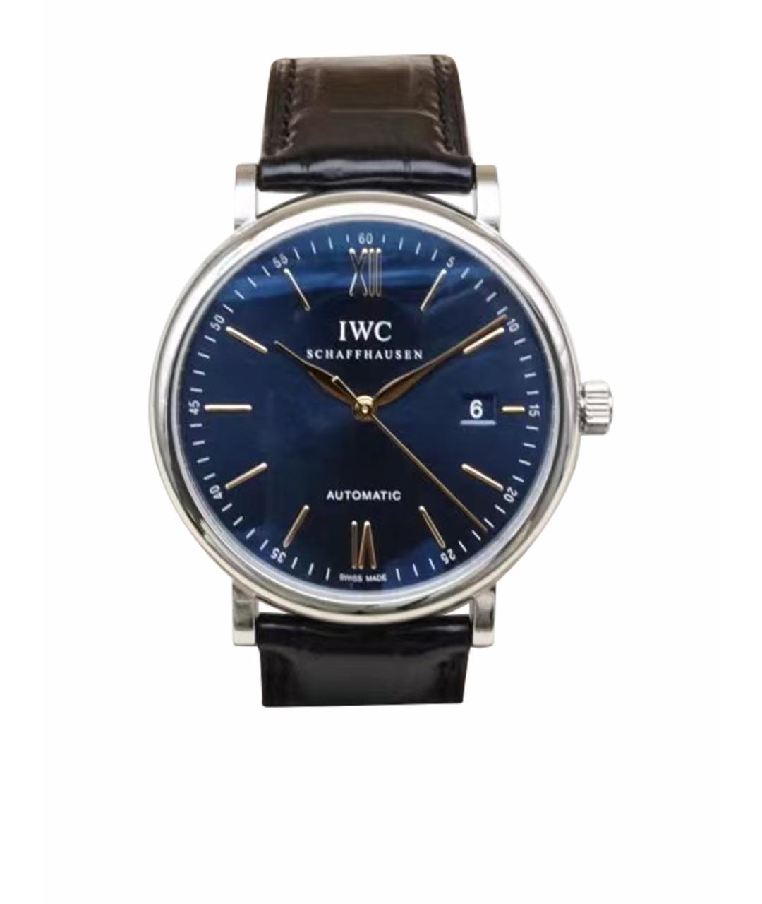 IWC Schaffhausen Голубые стальные часы, фото 1