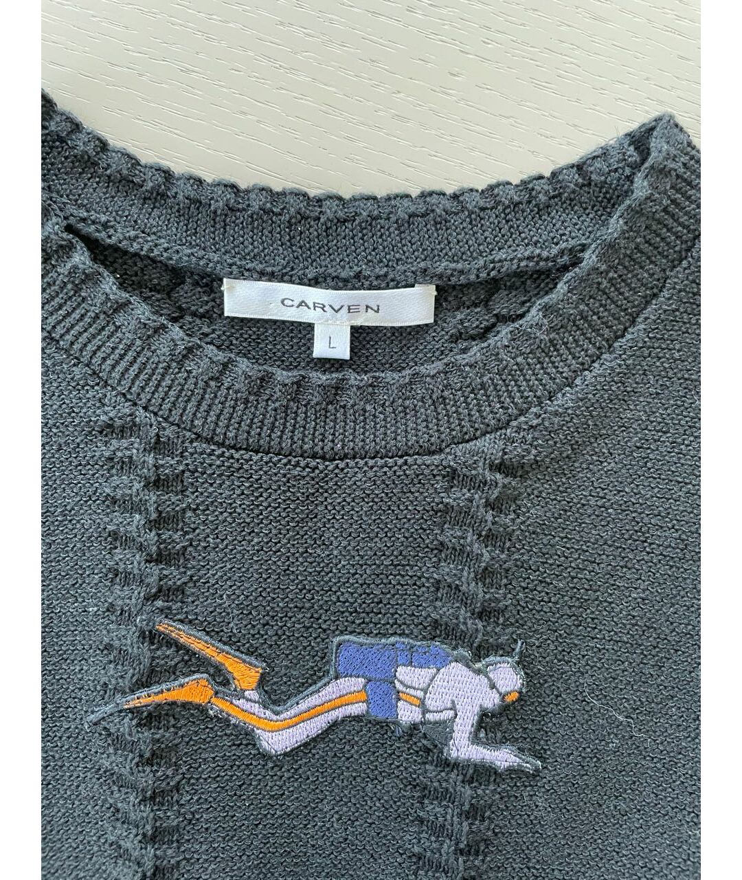 CARVEN Черный хлопковый джемпер / свитер, фото 3