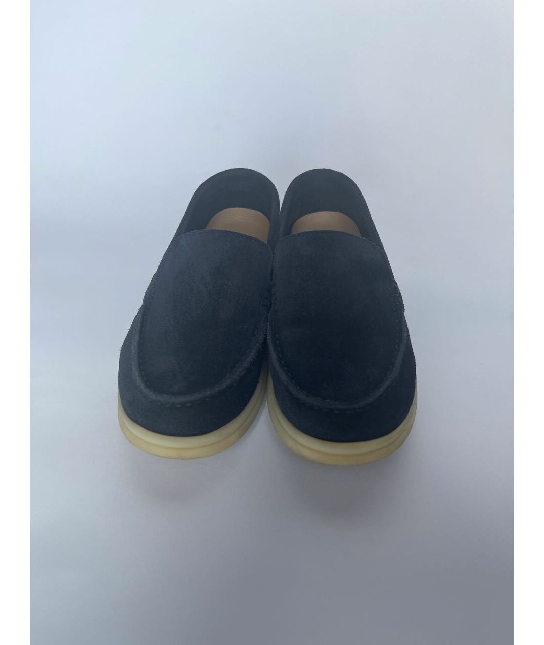 LORO PIANA Темно-синие кожаные ботинки, фото 2