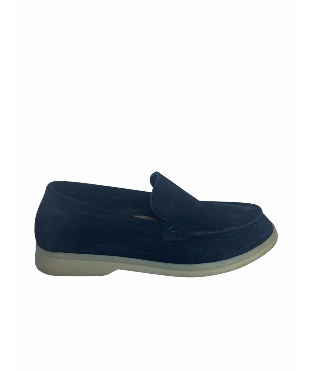 LORO PIANA Темно-синие кожаные ботинки, фото 1