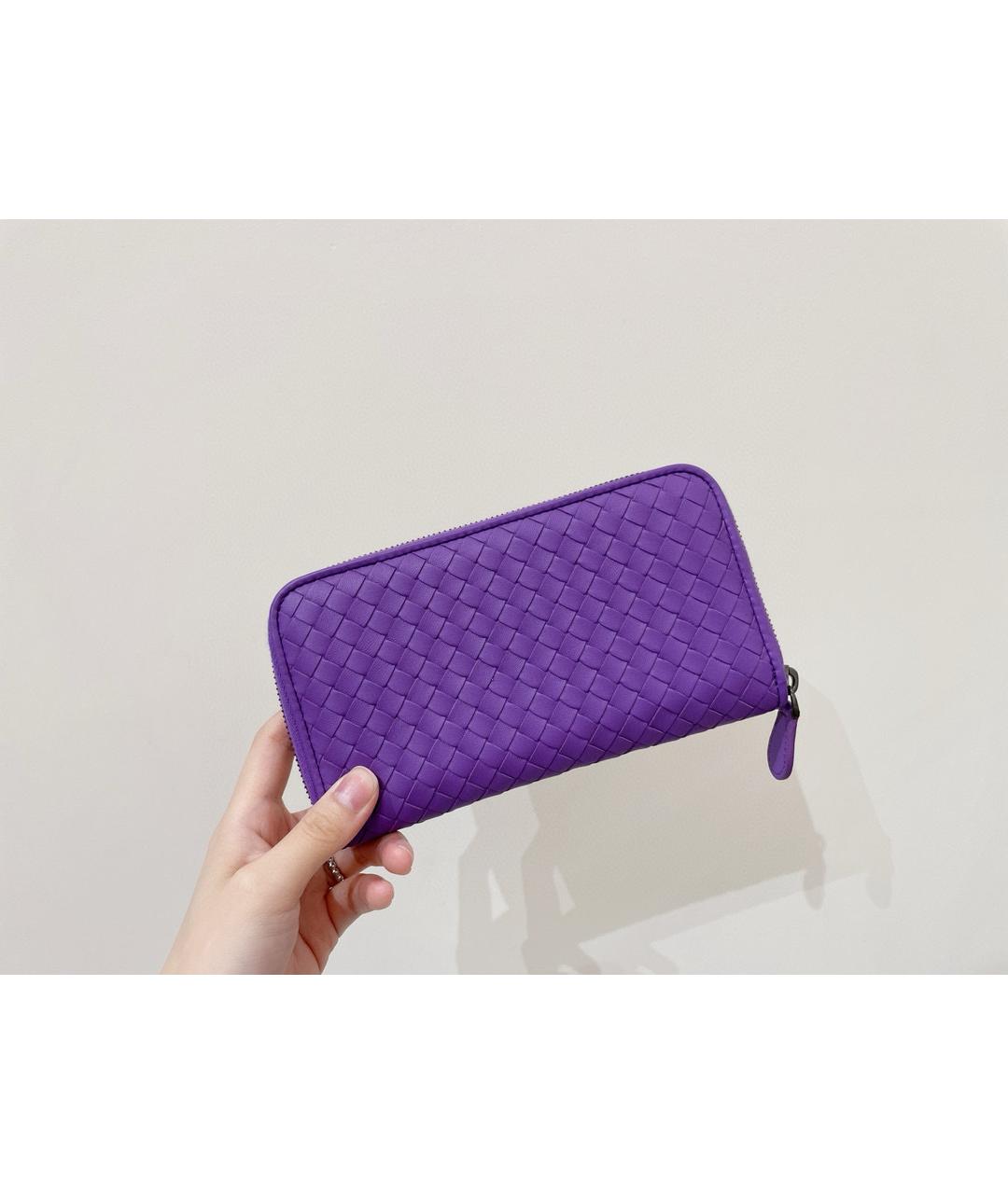 BOTTEGA VENETA Фиолетовый кожаный кошелек, фото 2