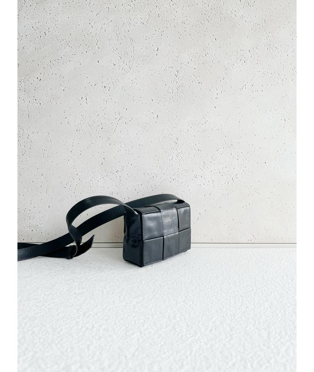 BOTTEGA VENETA Черная кожаная сумка через плечо, фото 3
