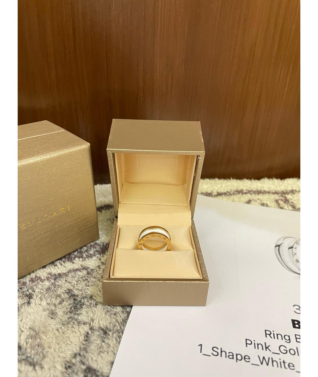 BVLGARI Белое кольцо из розового золота, фото 2