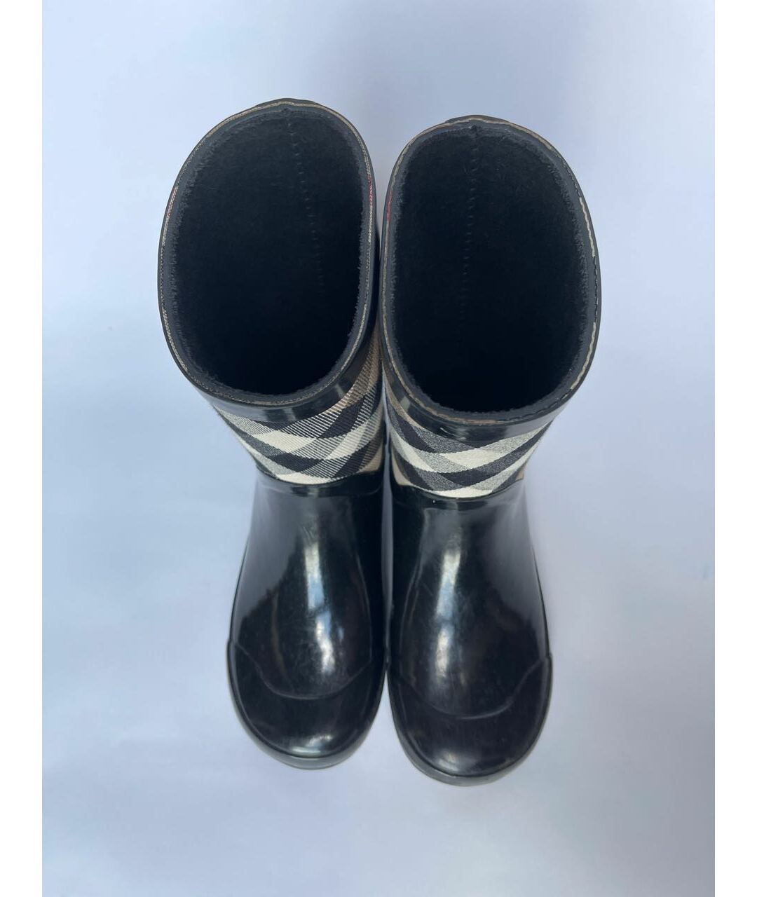 BURBERRY Черные резиновые ботинки, фото 3