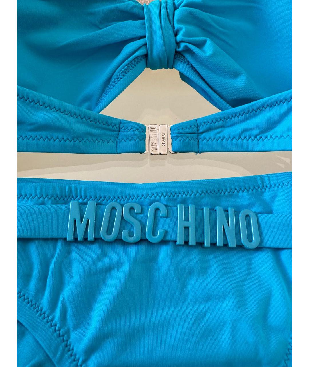 MOSCHINO Бирюзовый полиамидовый купальник, фото 5