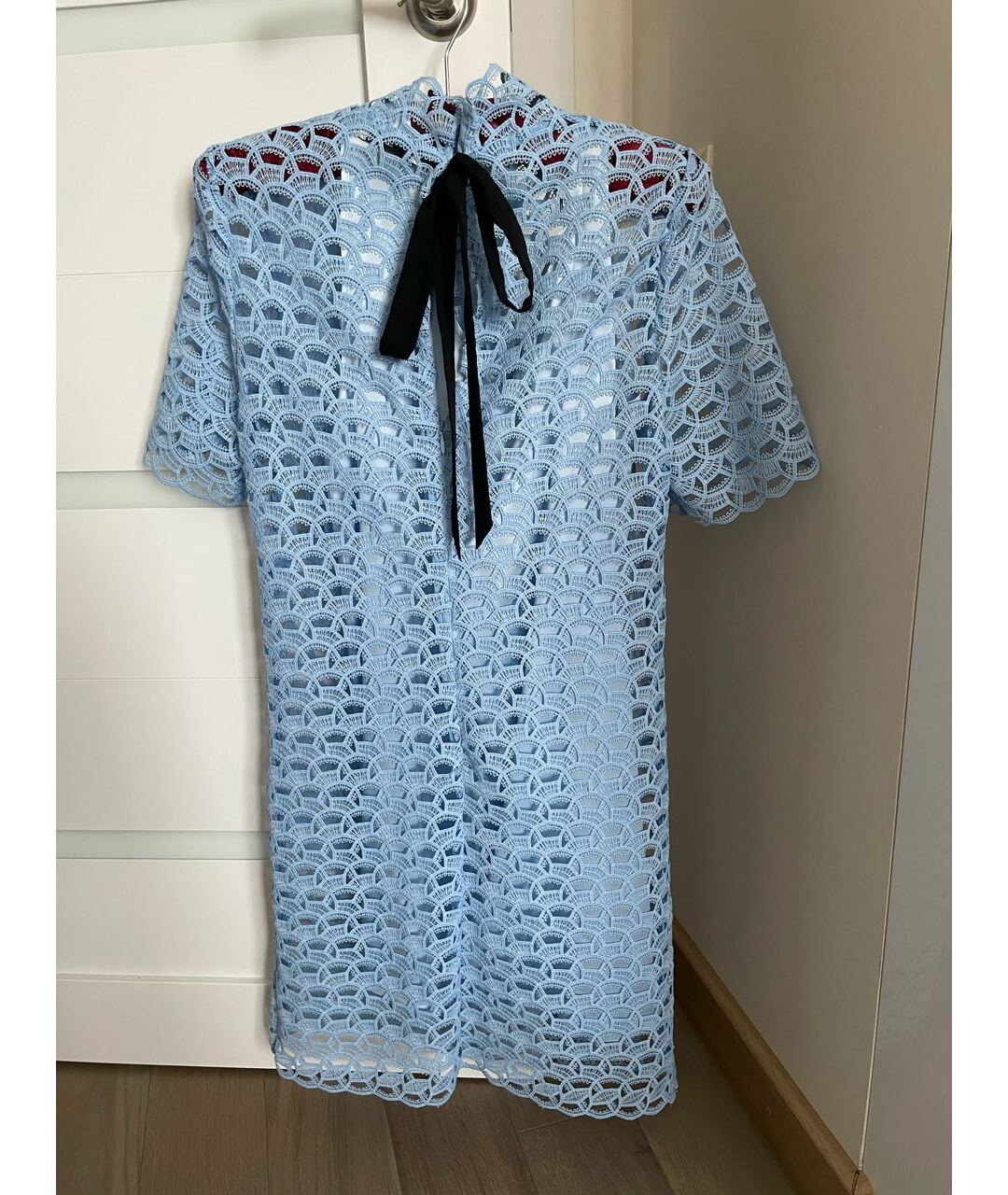 SANDRO Голубое кружевное повседневное платье, фото 2