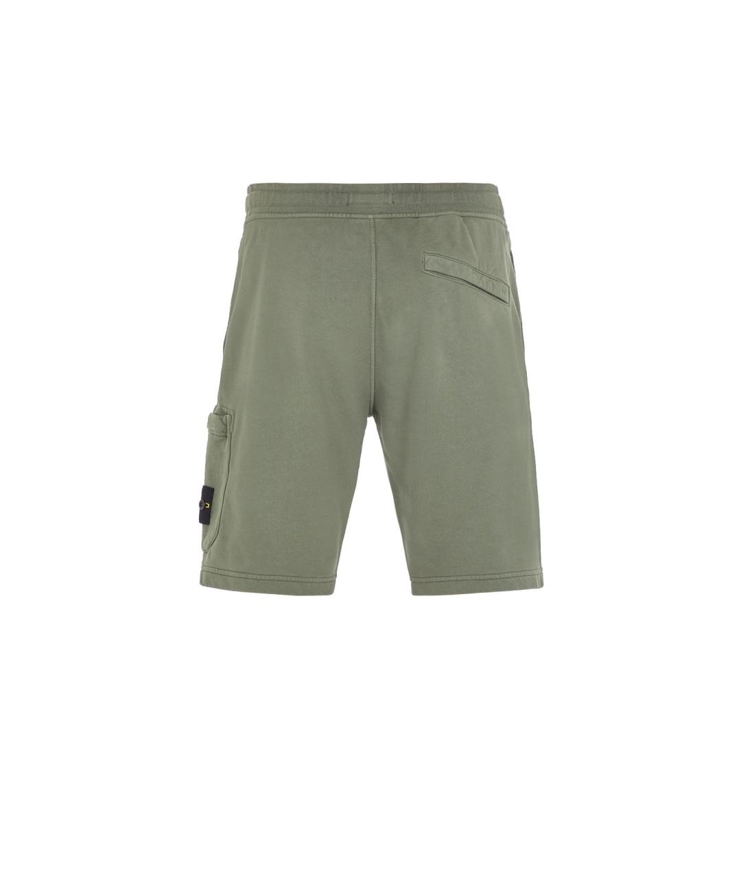 STONE ISLAND Зеленые хлопковые шорты, фото 2