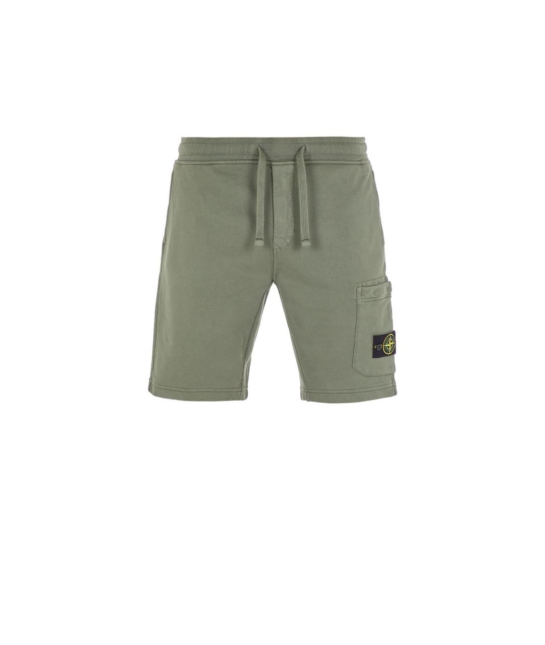 STONE ISLAND Зеленые хлопковые шорты, фото 1