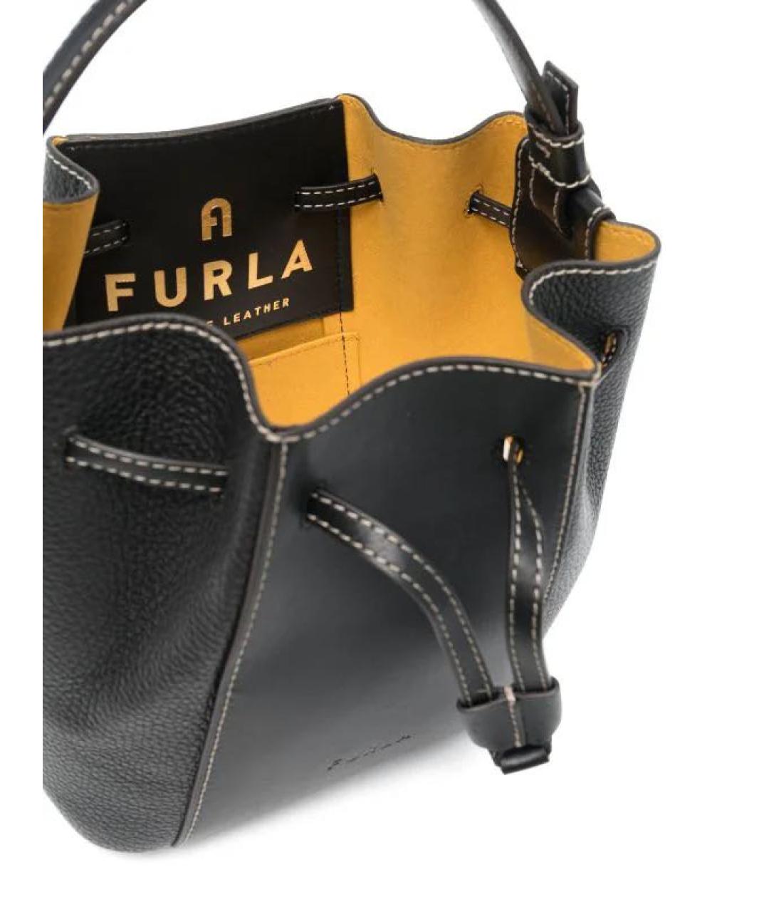 FURLA Черная кожаная сумка через плечо, фото 4