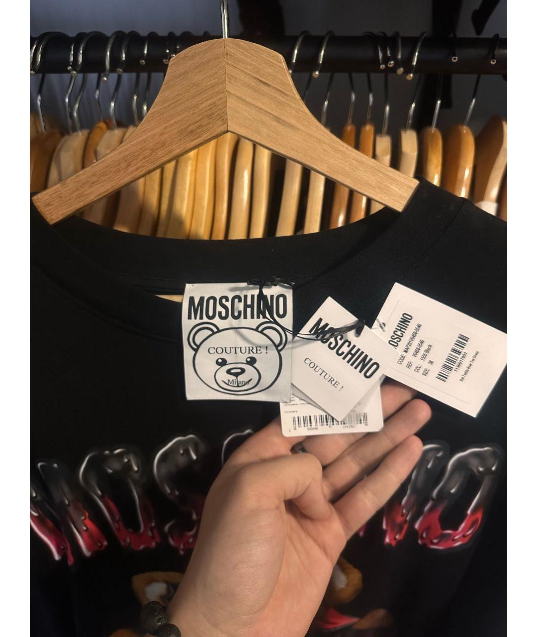 MOSCHINO Черное хлопковое платье, фото 3