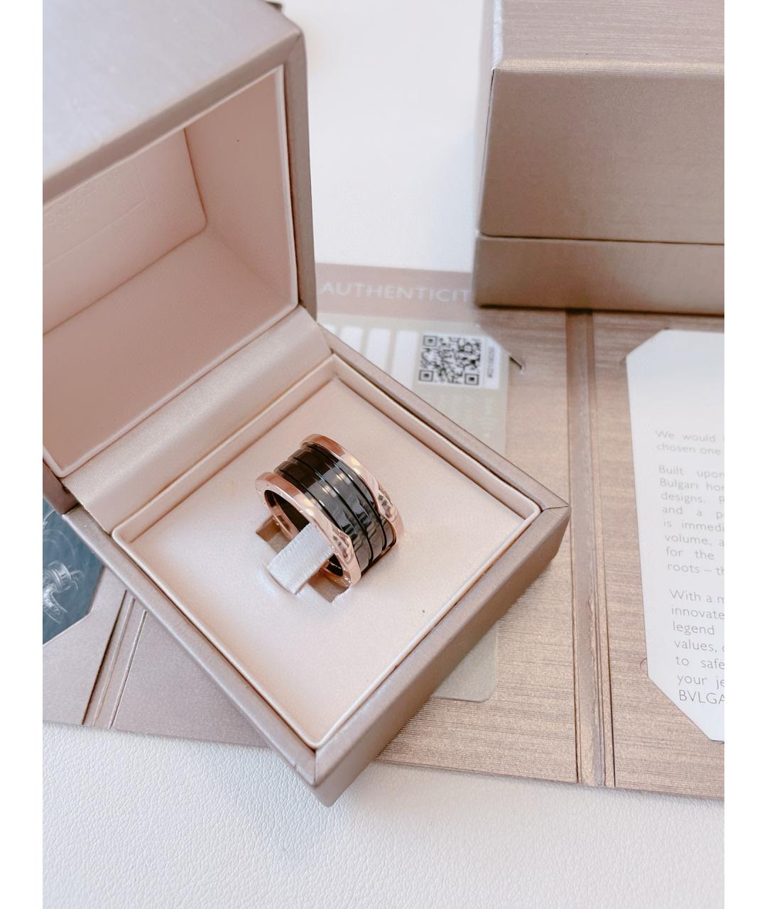 BVLGARI Черное кольцо из розового золота, фото 2