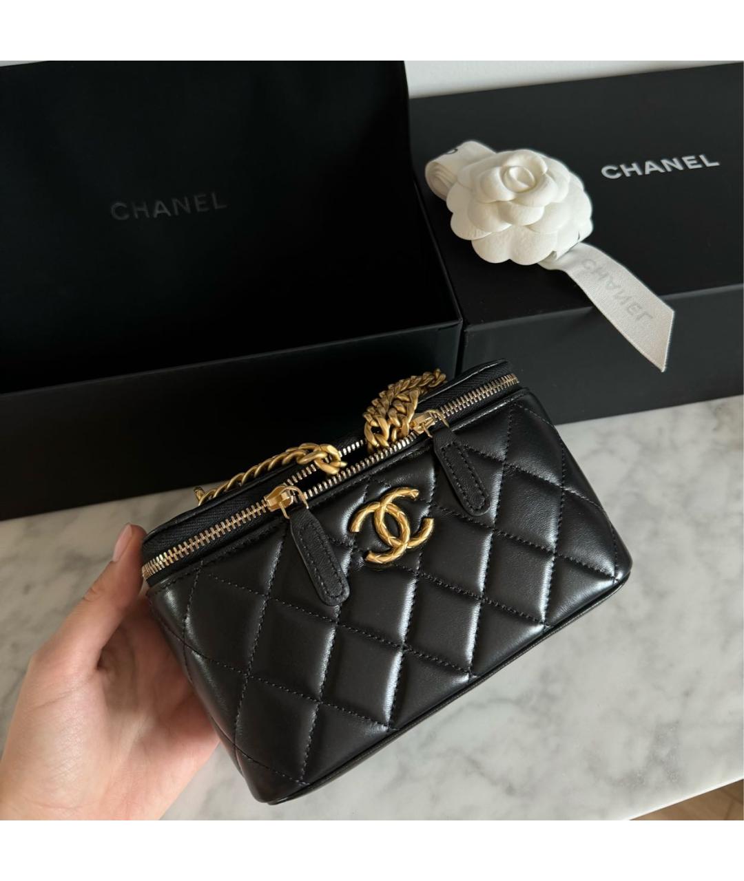 CHANEL Черная кожаная сумка через плечо, фото 3