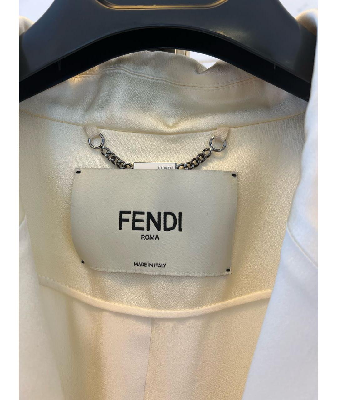 FENDI Бежевый ацетатный костюм с брюками, фото 3