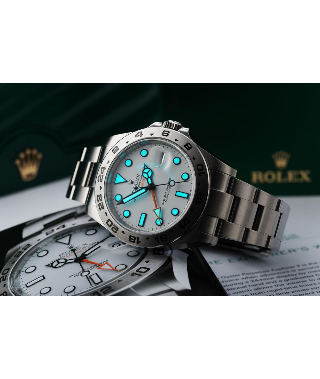 ROLEX Белые стальные часы, фото 7