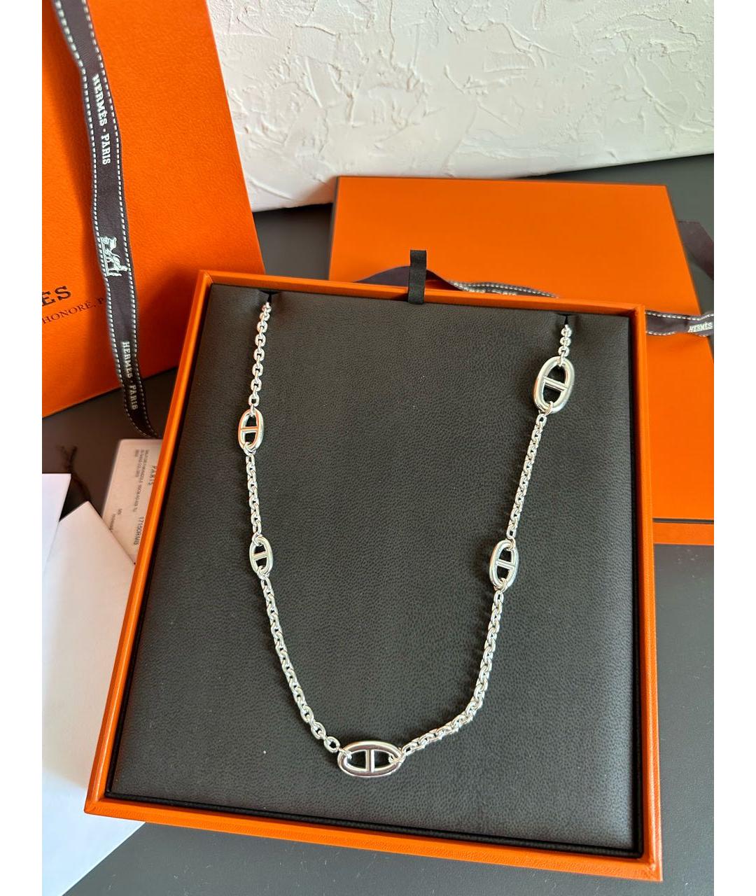 HERMES Серебряное серебряное колье, фото 3