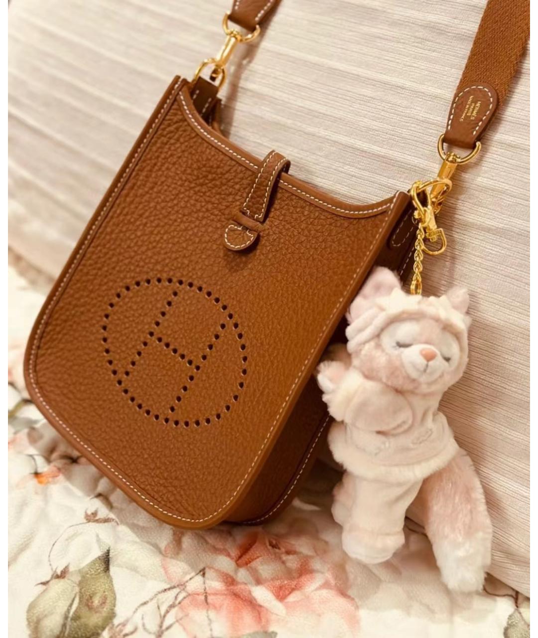 HERMES Коричневая кожаная сумка через плечо, фото 7
