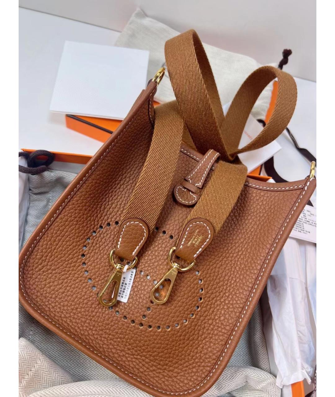 HERMES Коричневая кожаная сумка через плечо, фото 3