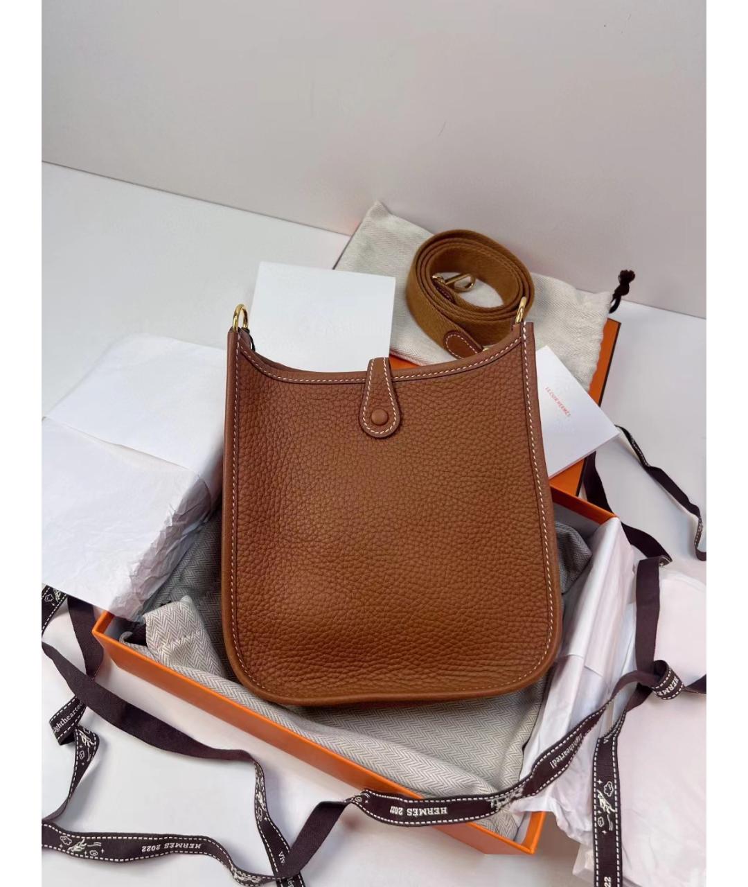 HERMES Коричневая кожаная сумка через плечо, фото 2
