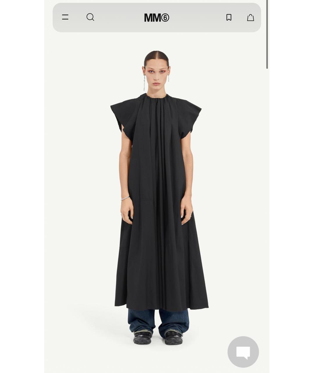 MM6 MAISON MARGIELA Черное хлопковое повседневное платье, фото 5