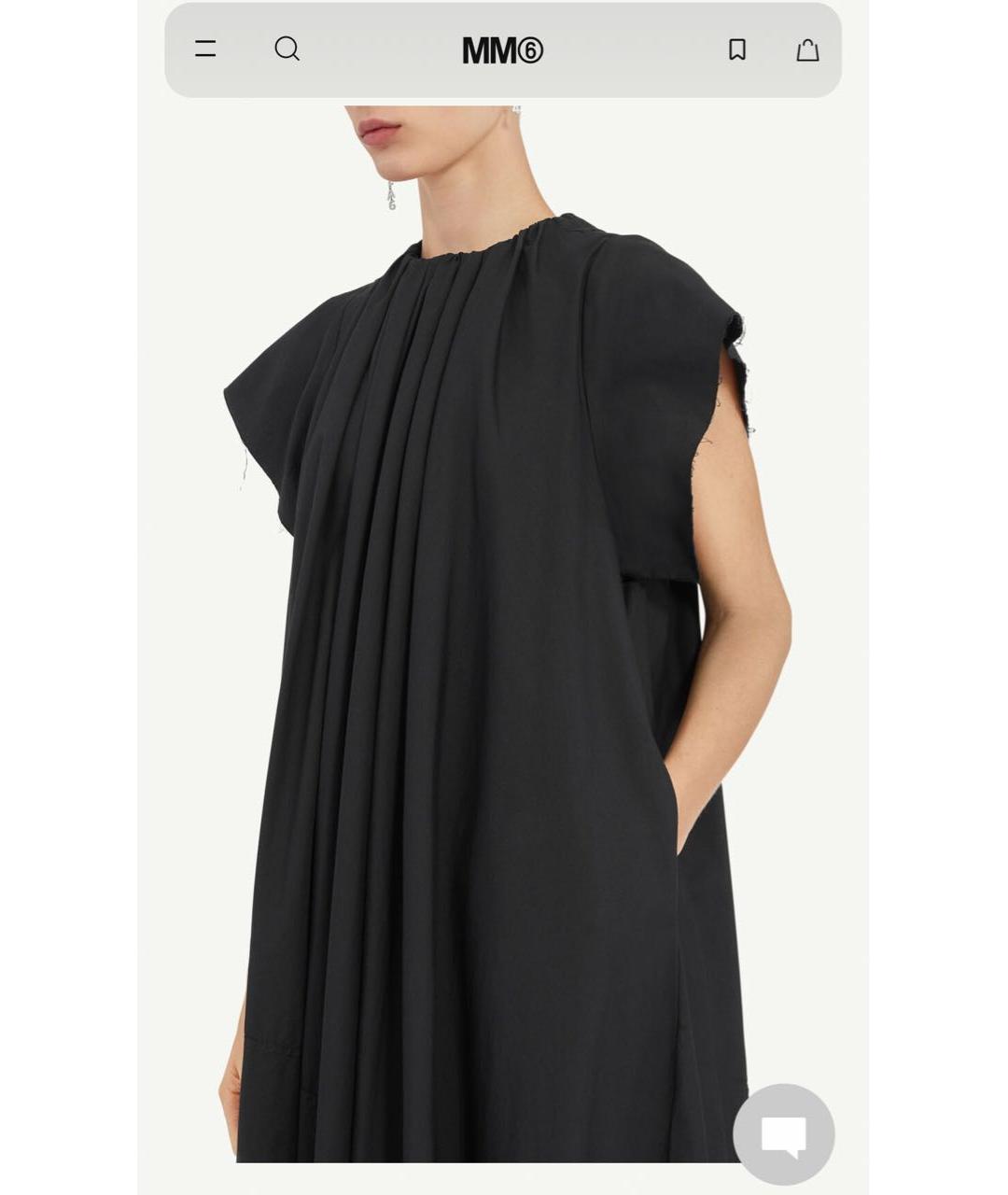 MM6 MAISON MARGIELA Черное хлопковое повседневное платье, фото 4