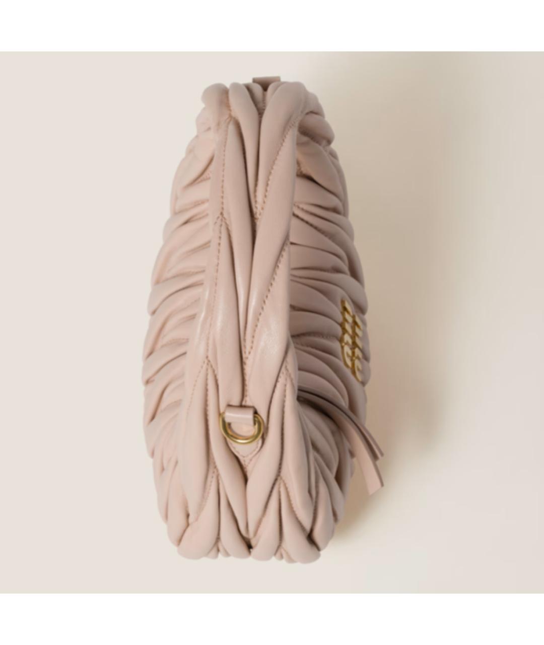 MIU MIU Розовая кожаная сумка с короткими ручками, фото 5