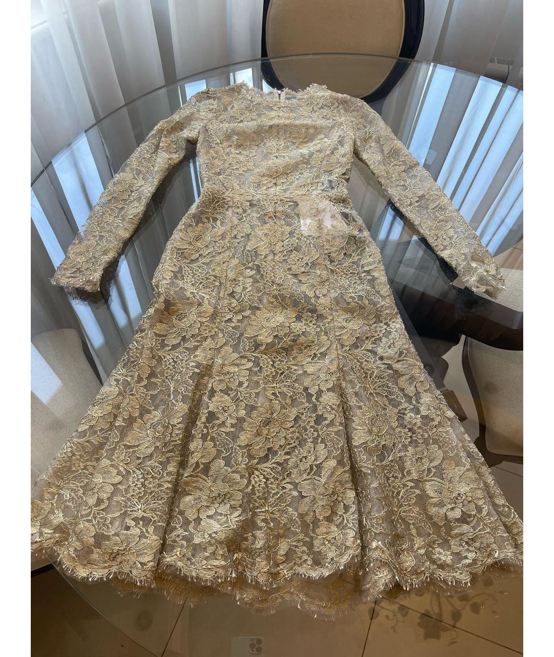 DOLCE&GABBANA Золотое полиамидовое вечернее платье, фото 5