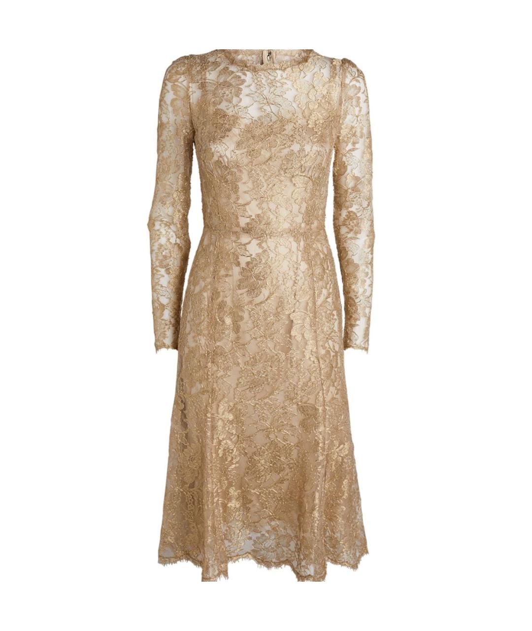 DOLCE&GABBANA Золотое полиамидовое вечернее платье, фото 1