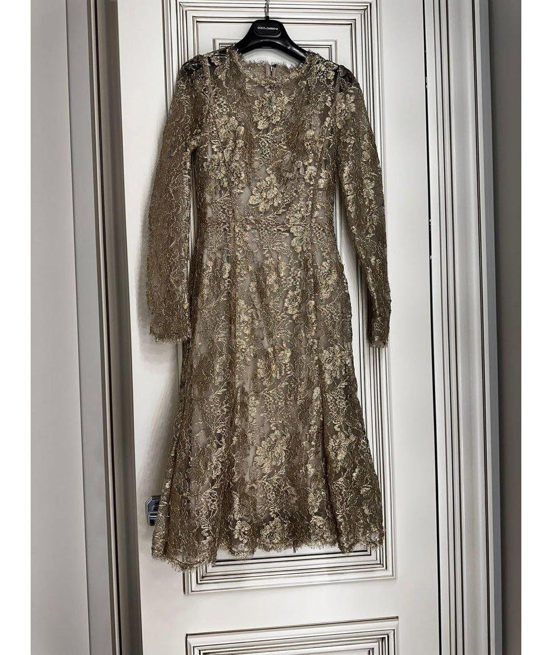 DOLCE&GABBANA Золотое полиамидовое вечернее платье, фото 2