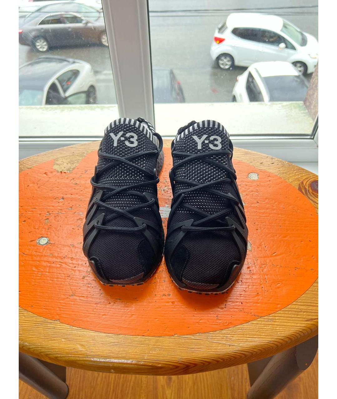 Y-3 Черные текстильные низкие кроссовки / кеды, фото 2