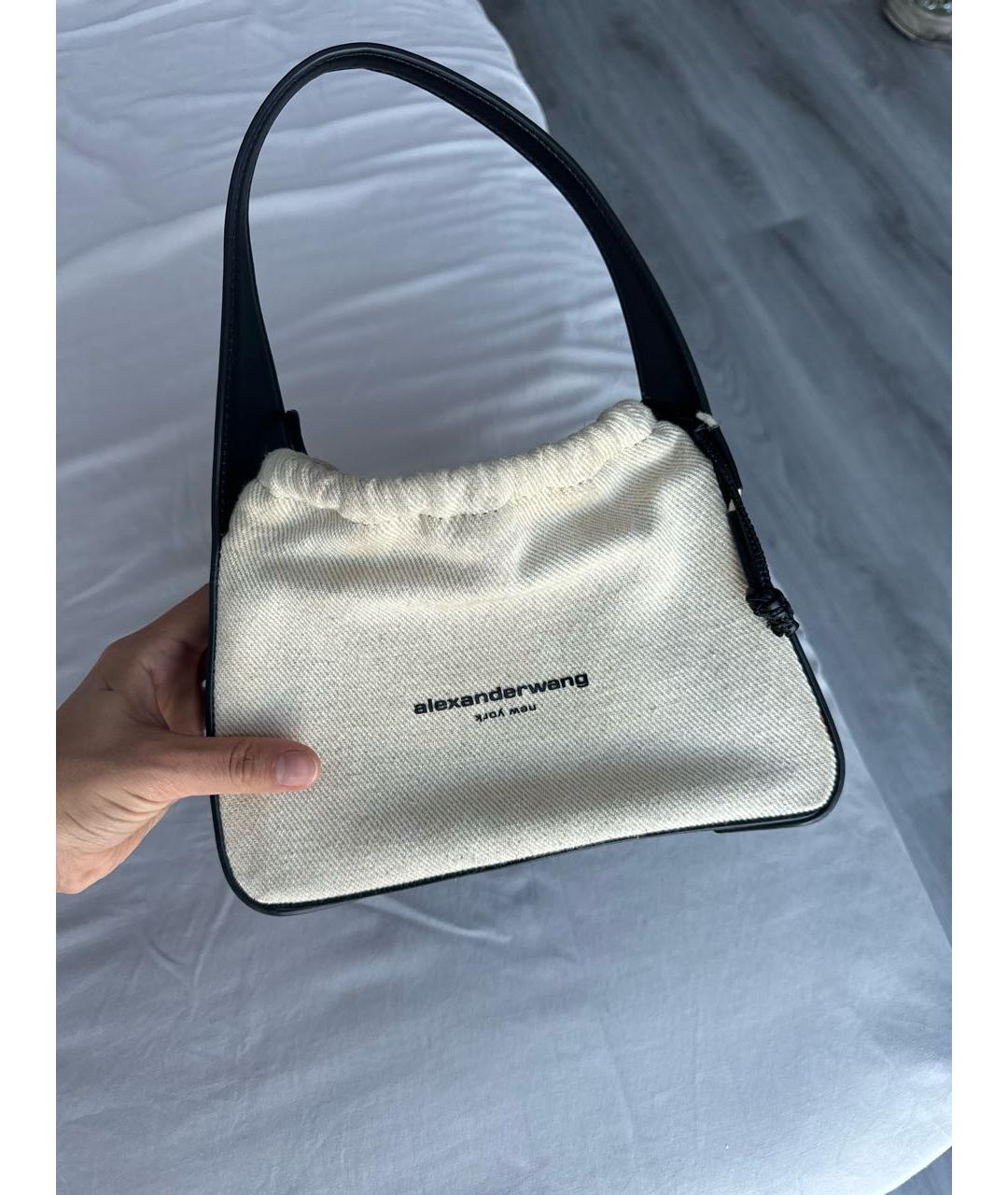 ALEXANDER WANG Бежевая тканевая сумка с короткими ручками, фото 5