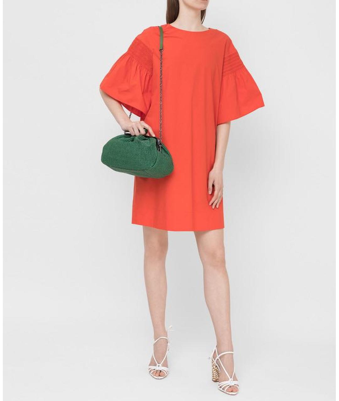 WEEKEND MAX MARA Красное хлопковое повседневное платье, фото 5