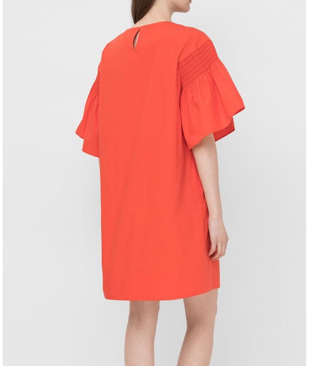 WEEKEND MAX MARA Красное хлопковое повседневное платье, фото 3