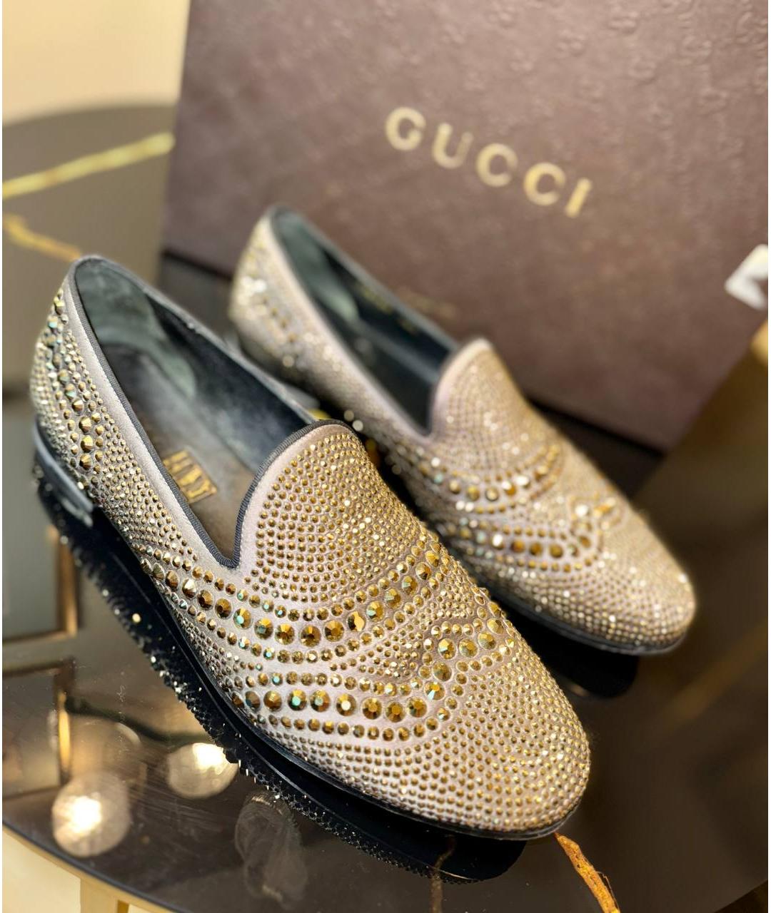 GUCCI Золотые лоферы, фото 2