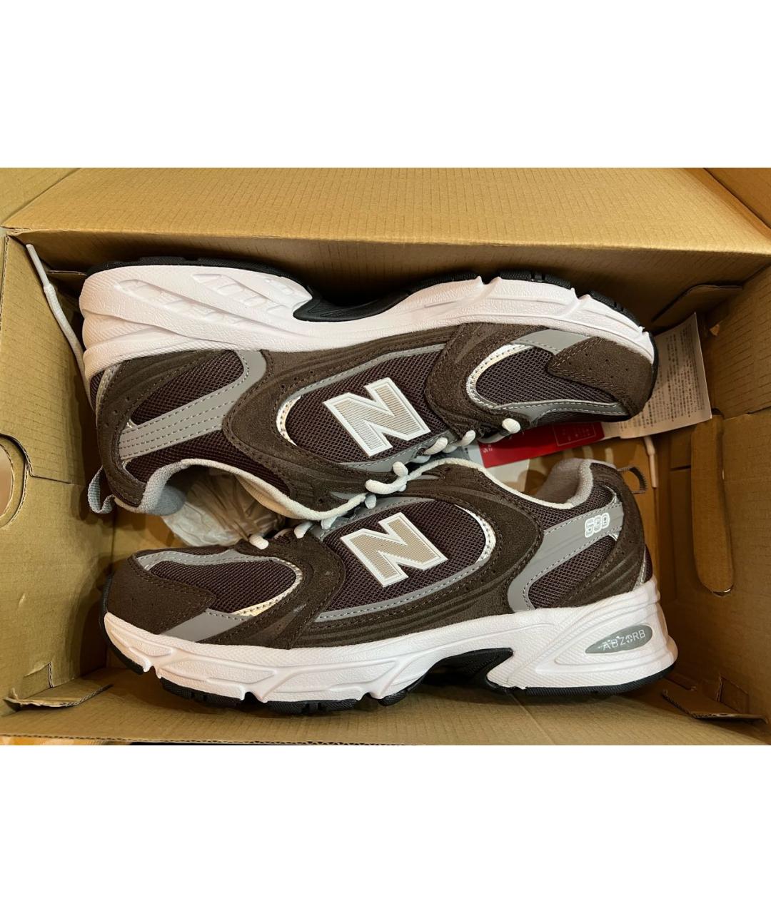 NEW BALANCE Коричневые замшевые кроссовки, фото 2