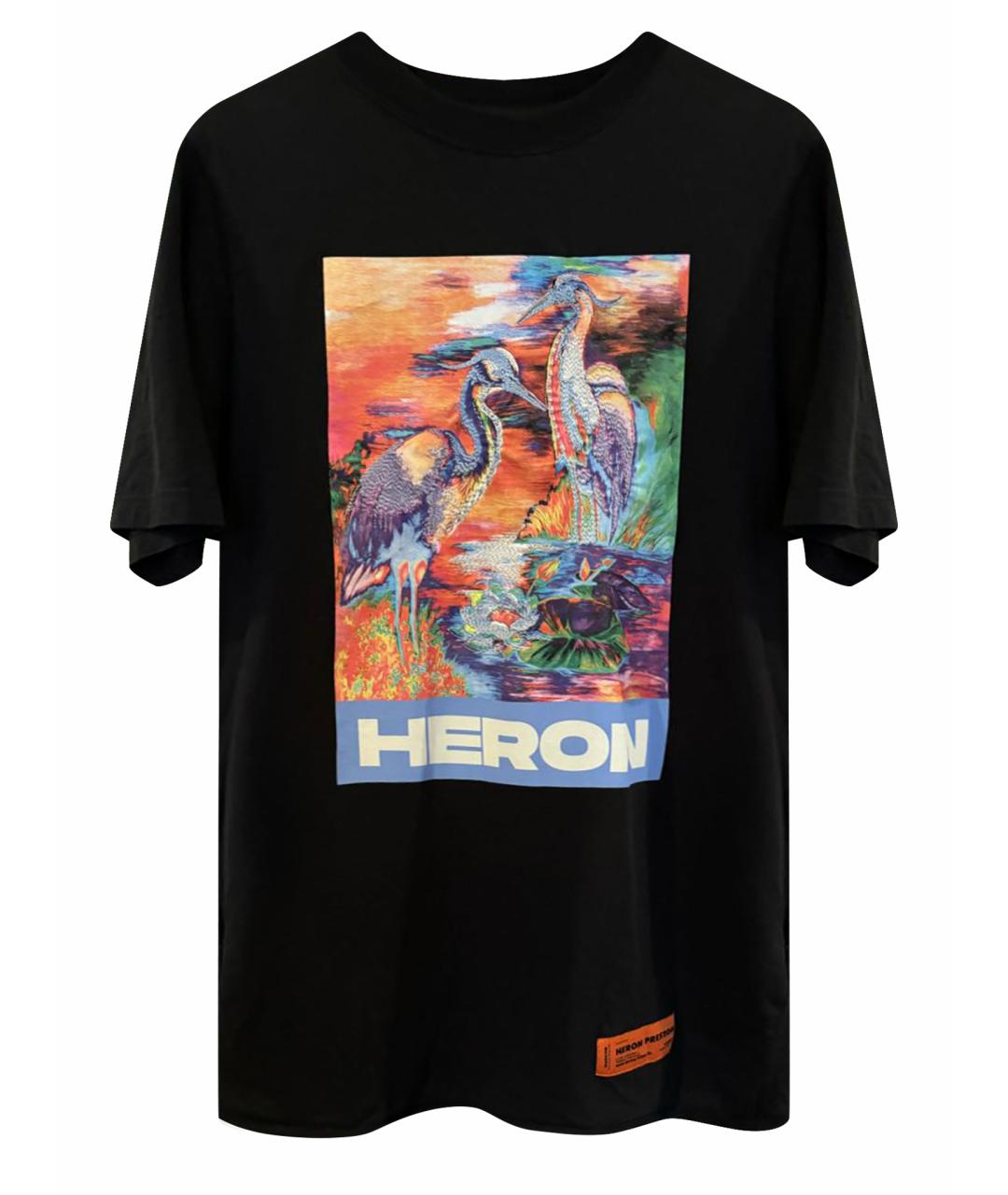 HERON PRESTON Черная хлопковая футболка, фото 1