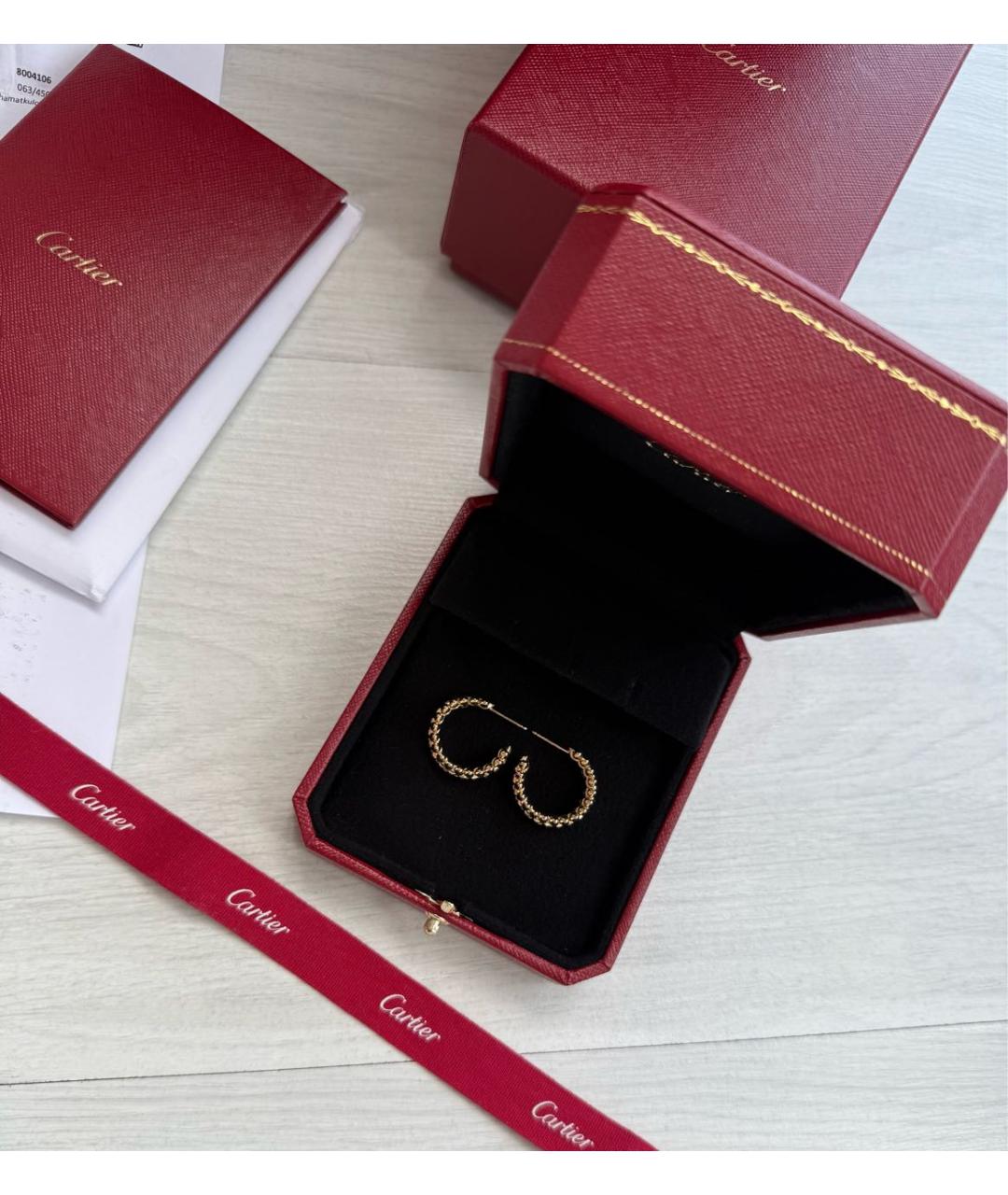 CARTIER Золотые серьги из розового золота, фото 5