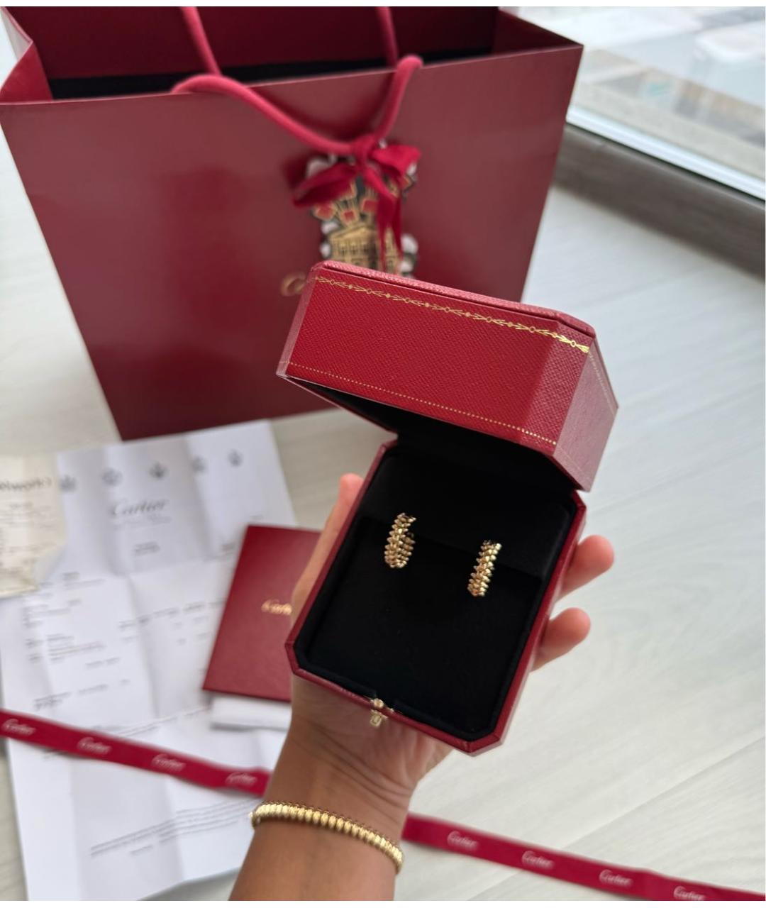 CARTIER Золотые серьги из розового золота, фото 3