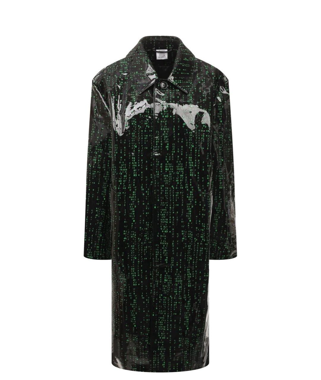 VETEMENTS Черное кожаное пальто, фото 1